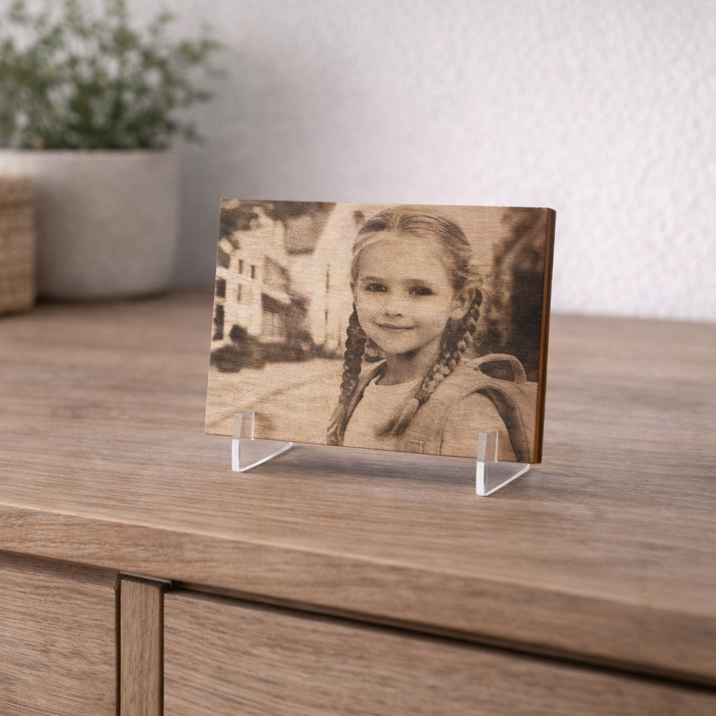 Foto op Hout – Persoonlijke Lasergravure