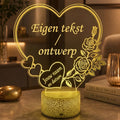 XL LED Lamp Hart – Gepersonaliseerd met naam & datum (25×23 cm)