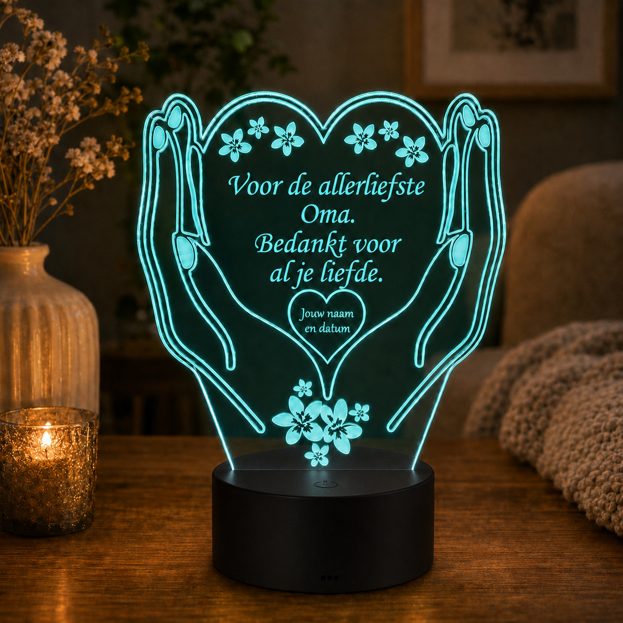 Gepersonaliseerde Kleine LED Lamp Hart