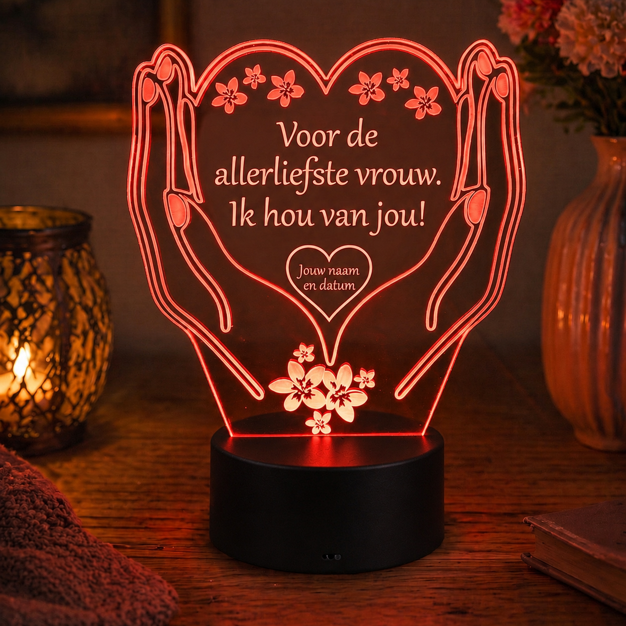 Gepersonaliseerde Kleine LED Lamp Hart
