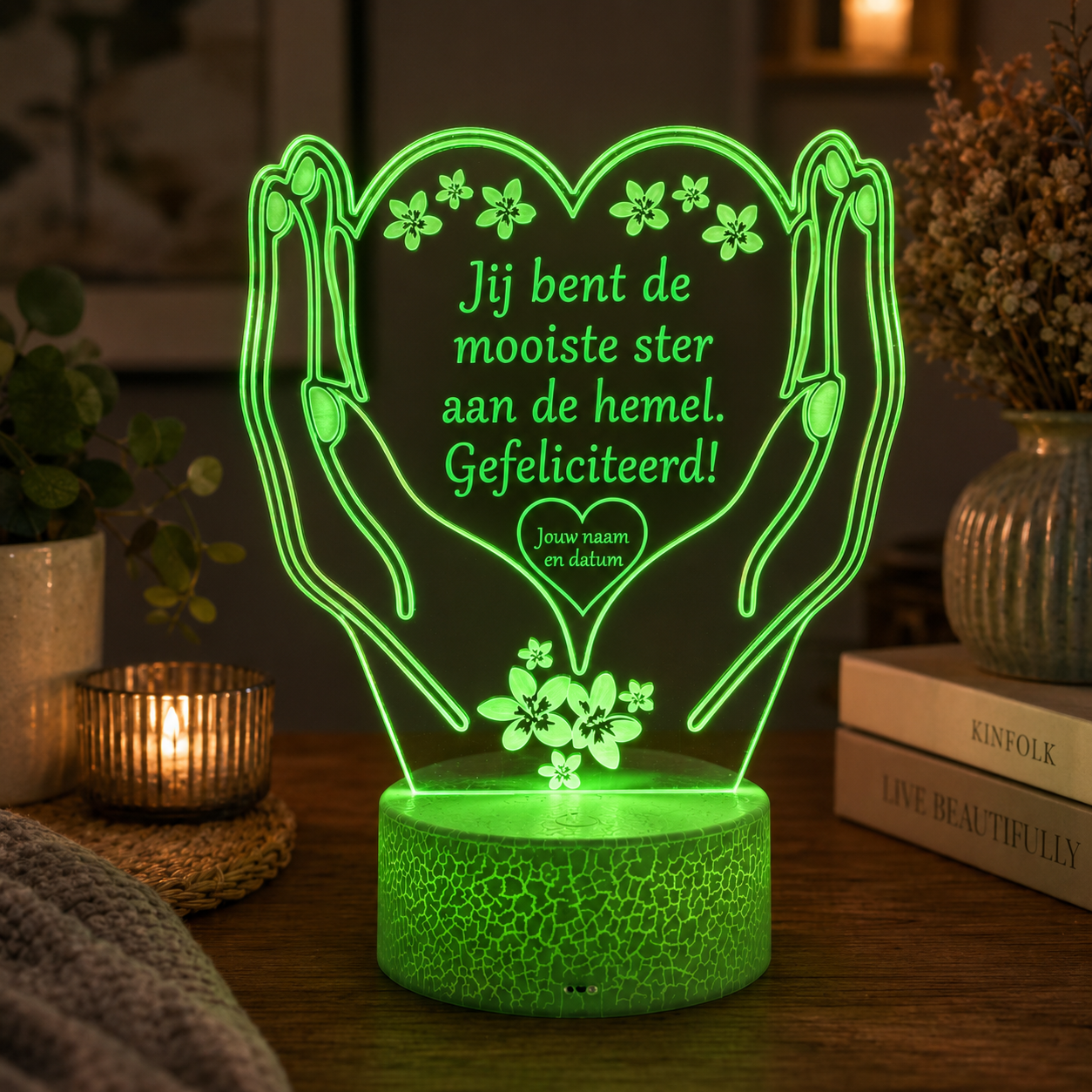Gepersonaliseerde Kleine LED Lamp Hart