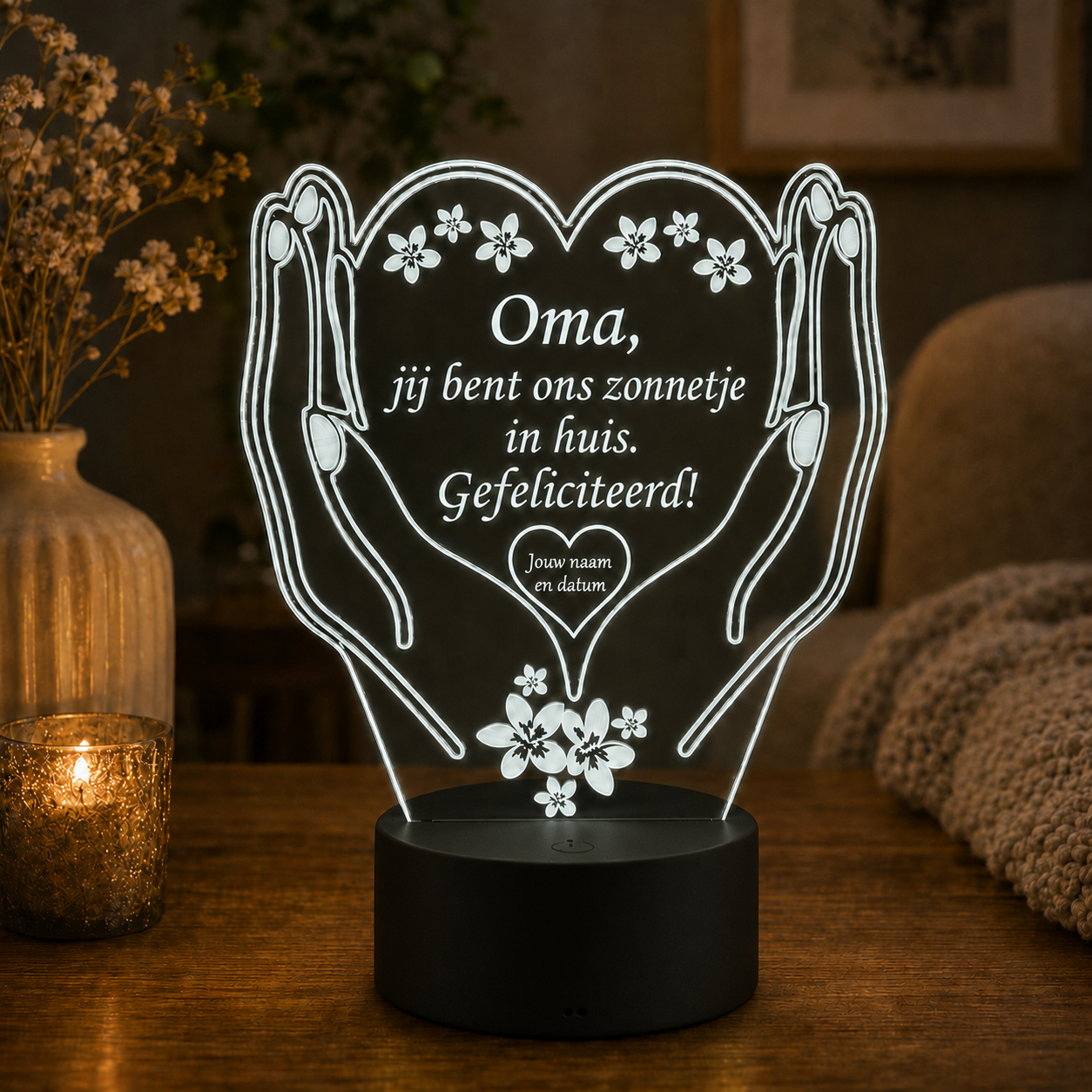 Gepersonaliseerde Kleine LED Lamp Hart